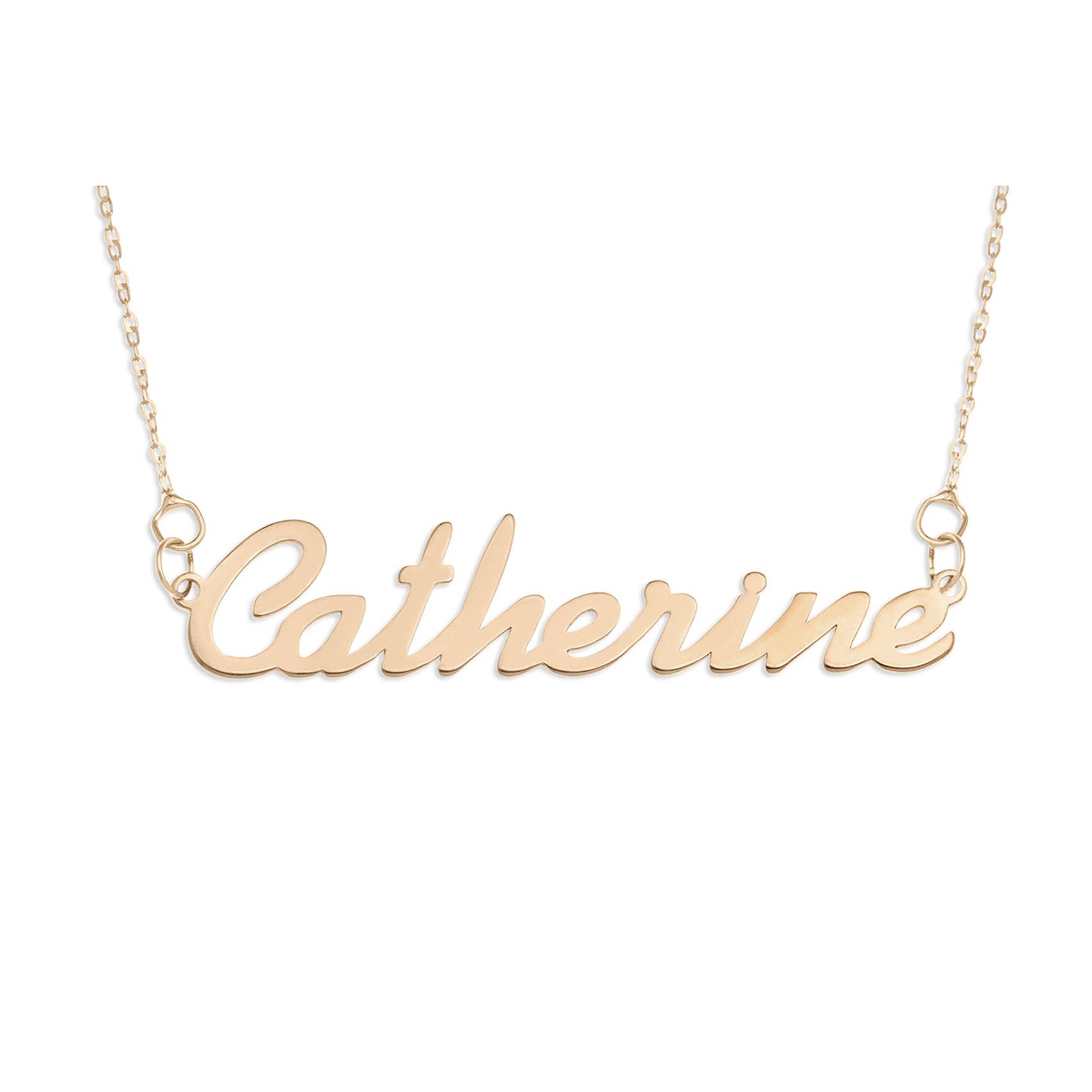 Personalized 10K Rose Gold Classic Script Name Necklace, 18