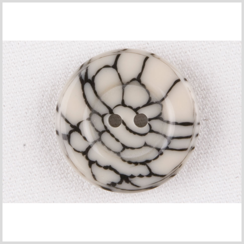 Ivory and Black Plastic Button - 40L/25.5mm - Joann Fabrics