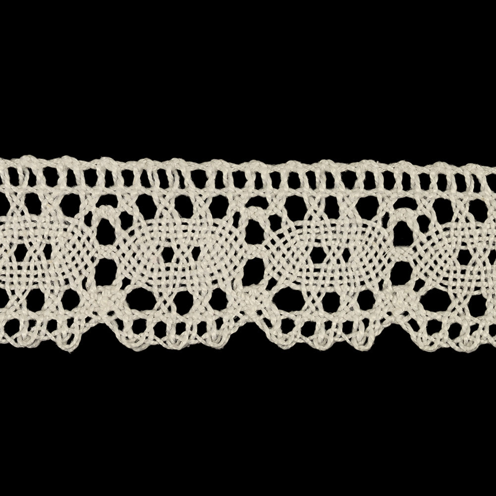 White Abstract Cluny Lace Trim - 1.25