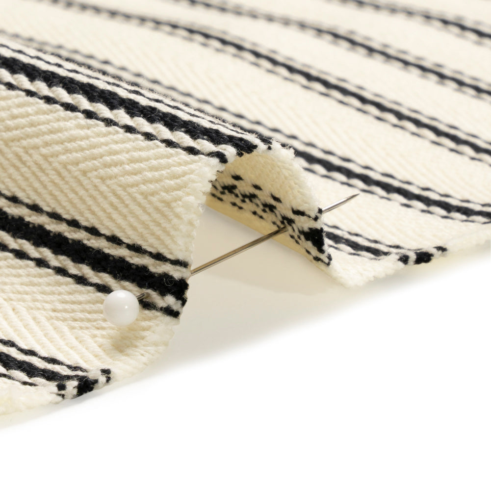 Black on White Ticking Stripes Cotton Herringbone Twill - Joann Fabrics