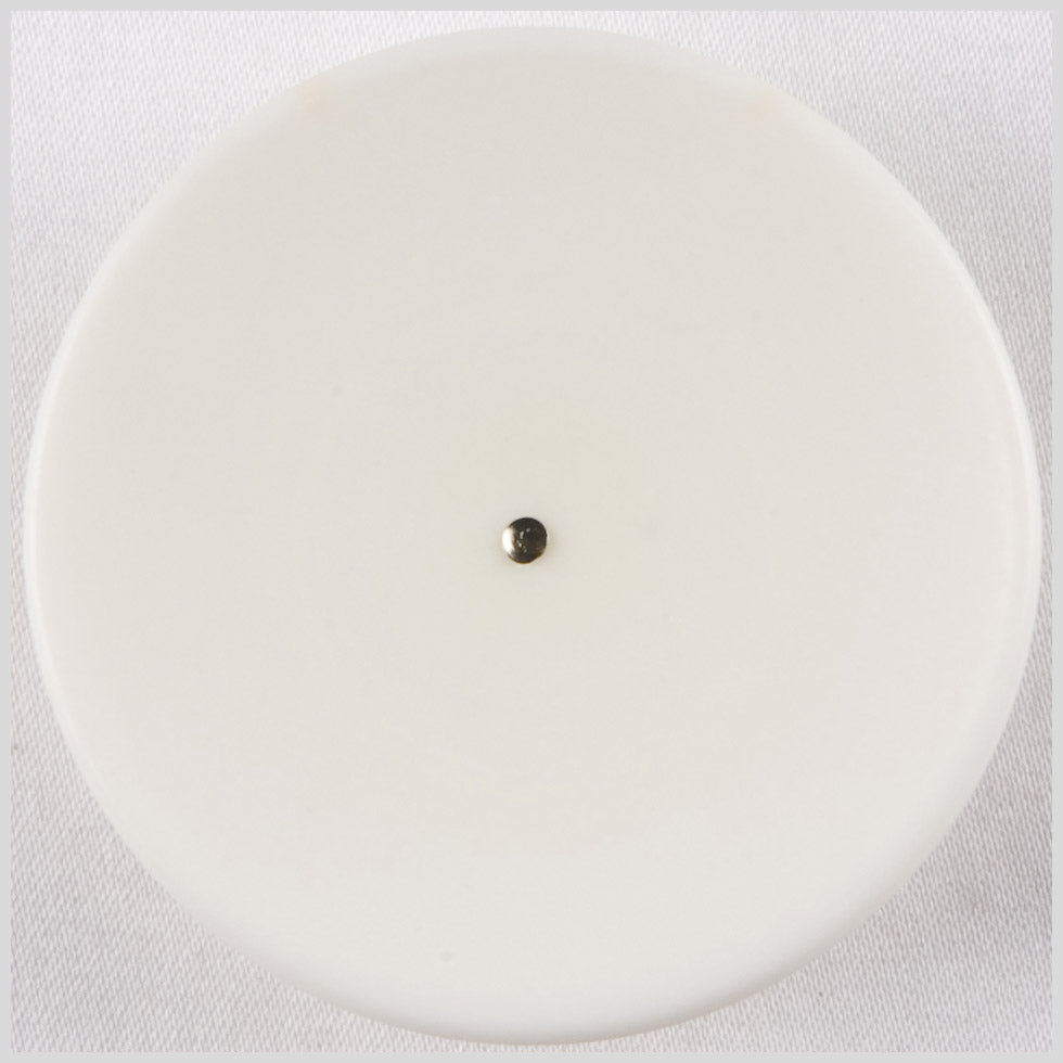 Plastic Dish Button with Metal Shank - 36L/23mm - White and Silver - Joann Fabrics