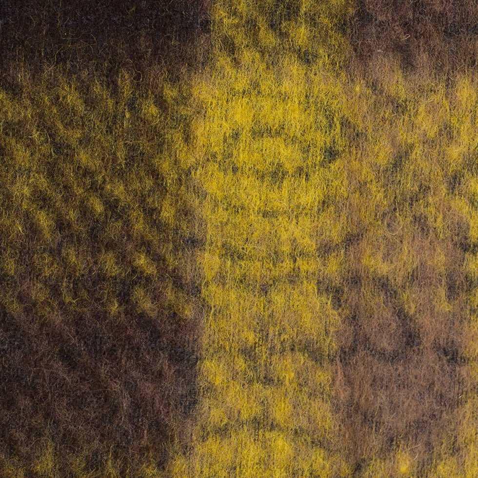 Medium Green/Brown/Black Plaid and Patterned Bonded Lamb Leather and Wool - Joann Fabrics