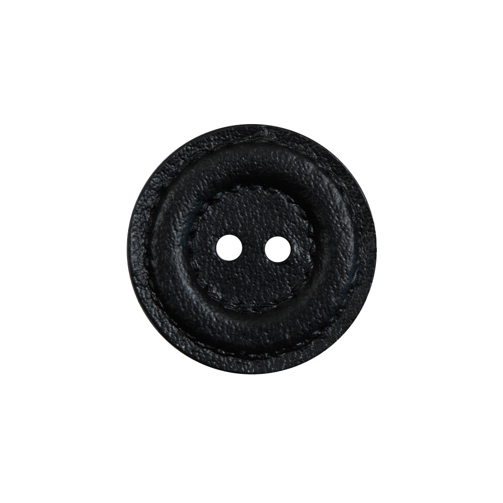 Black Faux Leather Plastic 2-Hole Button - 32L/20mm - Joann Fabrics