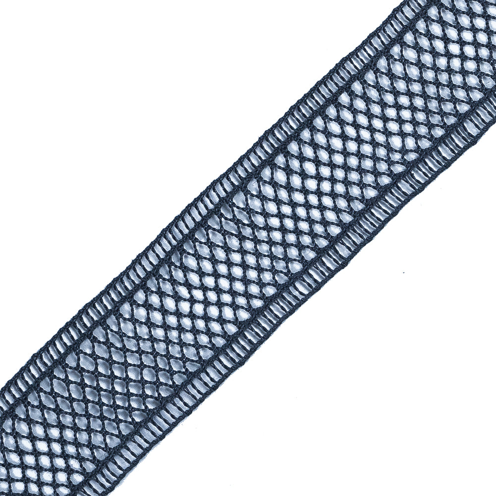 Navy European Cotton Crochet Trim - 1