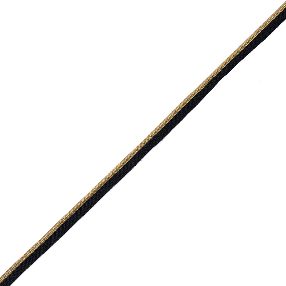 Gold Cord with Black Lip - 0.375