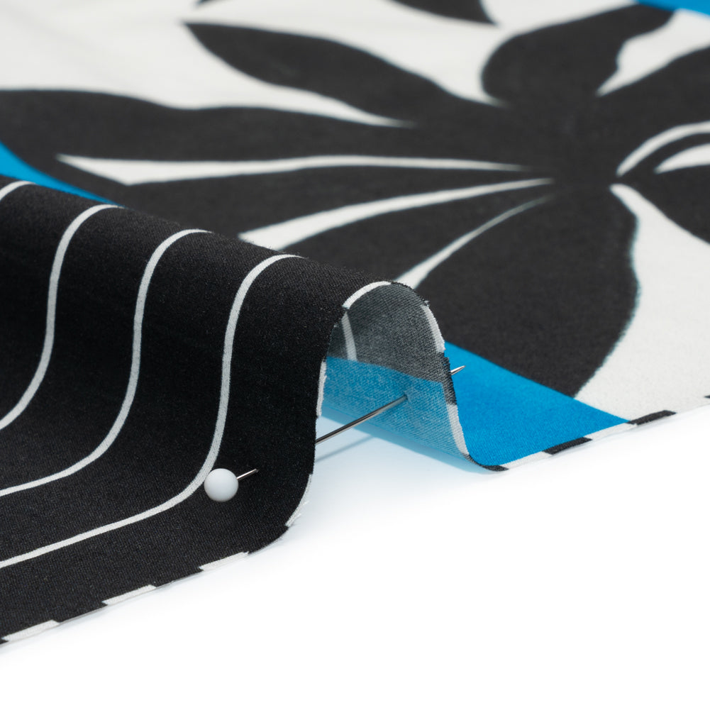 Cotton Poplin Panel - Blue Palm Tree Stripes - Mood Exclusive Bahama Shutter - Joann Fabrics