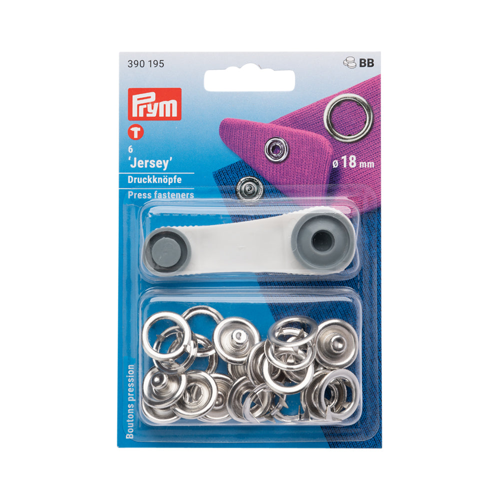 Prym Jersey Press Fasteners and Tools - Silver 18mm - 6pc - Joann Fabrics