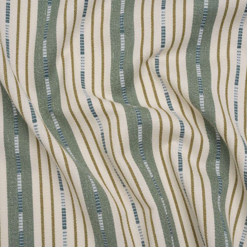 Recycled Polyester Twill Jacquard - Kingfisher Stripes and Dashes - British Imported - Joann Fabrics