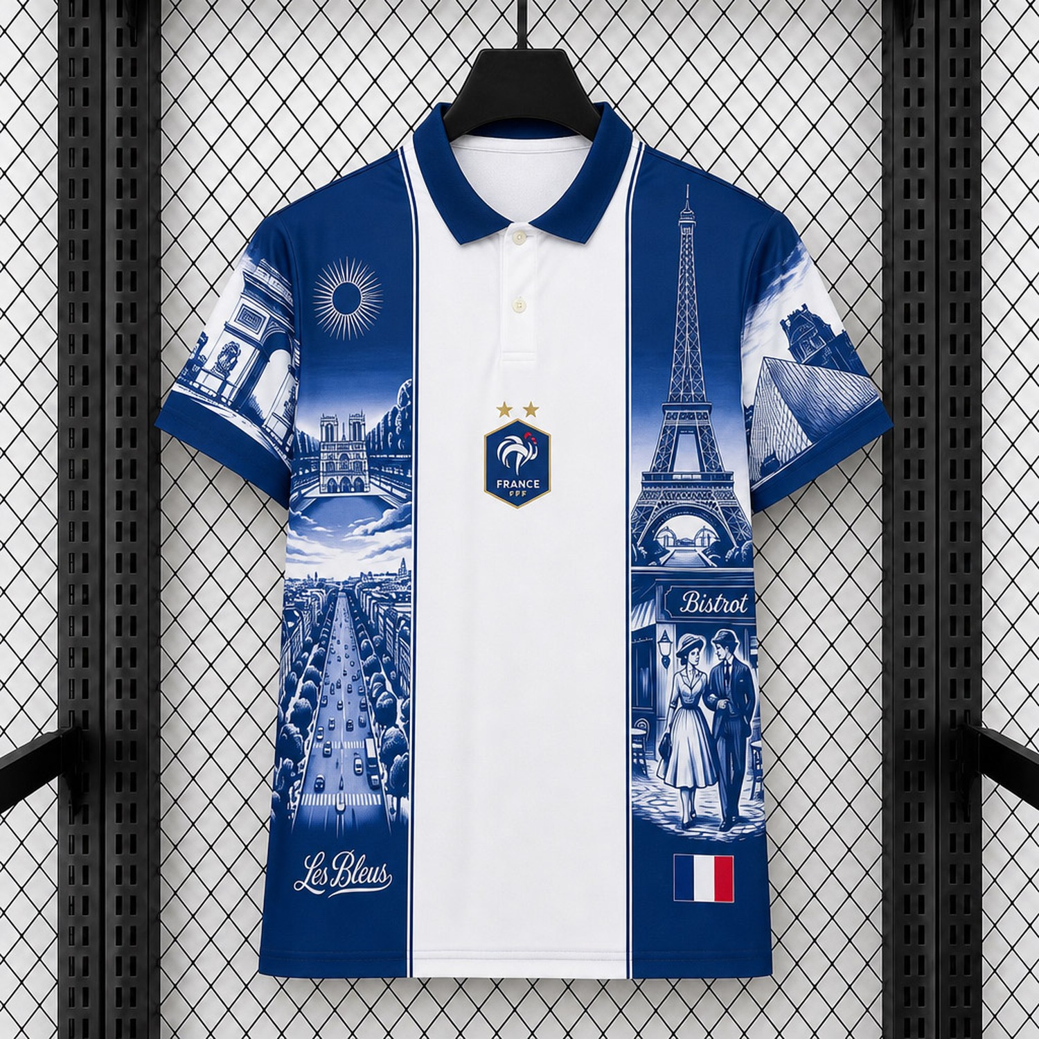 France 2026 Blue White Paris Special Polo Jersey - Fans Version - UnitedFutballJersey