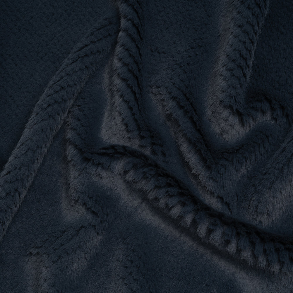 Medium Pile Recycled Polyester Faux Fur - Dark Teal Diamonds Texture - Joann Fabrics