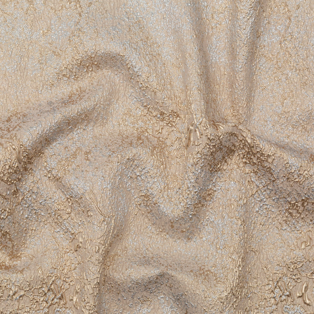 Beige and Silver Abstract Luxury Metallic Brocade - Joann Fabrics