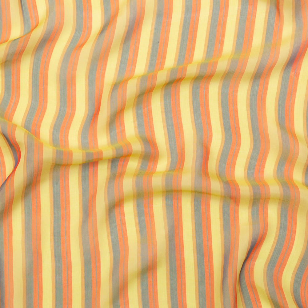Orange, Yellow and Slate Striped Silk Chiffon - Joann Fabrics