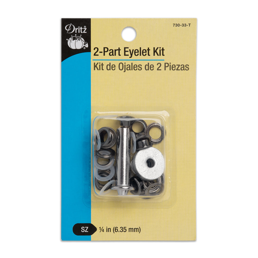 Dritz 2-Part Eyelet Kit - Gunmetal Size 0.25