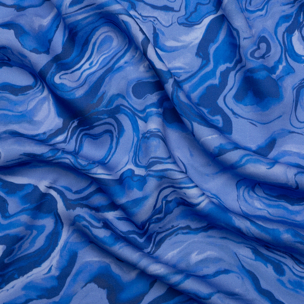 Rayon Challis - Blue Abstract - Skyscape Print - Mood Exclusive Chariot Collection - Joann Fabrics