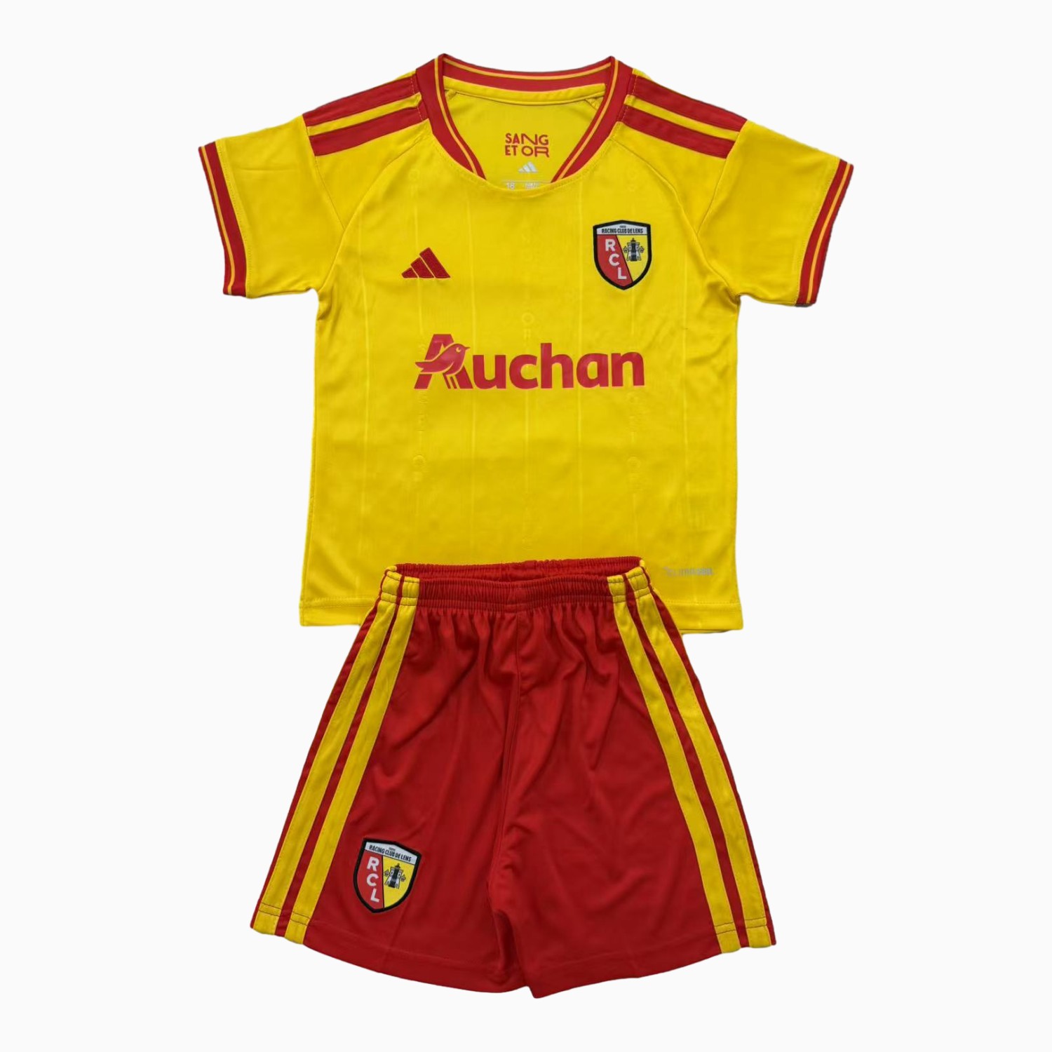 Lens 26-27 Home Yellow Men's Adult Jersey Set - Fans Version - UnitedFutballJersey