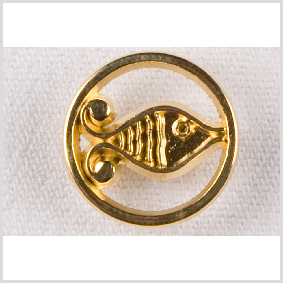 Metal Shank Back Button - 28L/18mm - Gold Kissing Fish Open Framework - Joann Fabrics