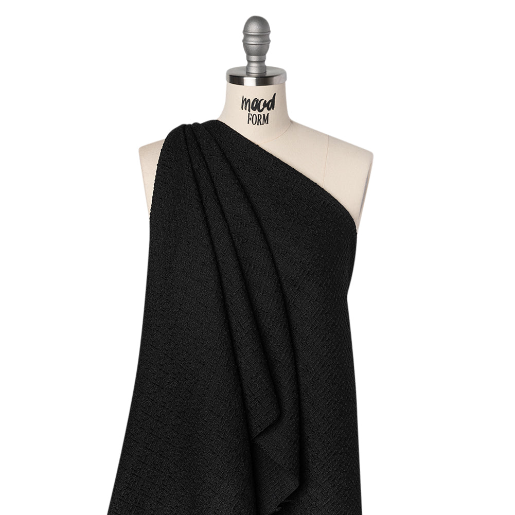 Wool Blend Boucle Made in Italy - Black - Joann Fabrics