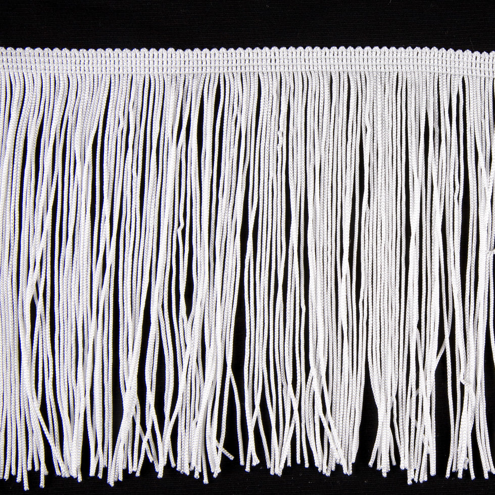 White Chainette Fringe - 12