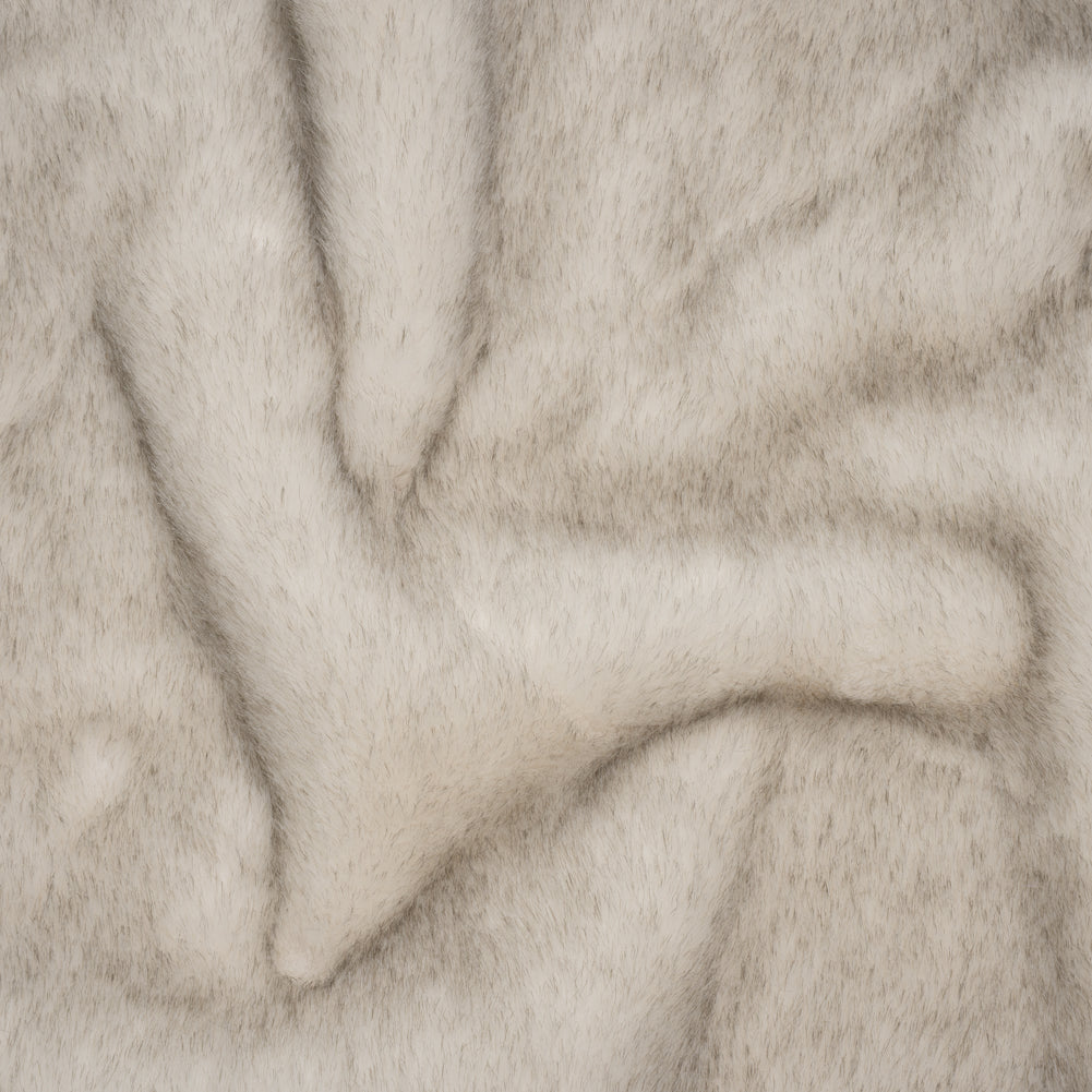 Plush Two-Tone Short Pile Recycled Polyester Faux Fur - Ivory with Black Tips - Joann Fabrics