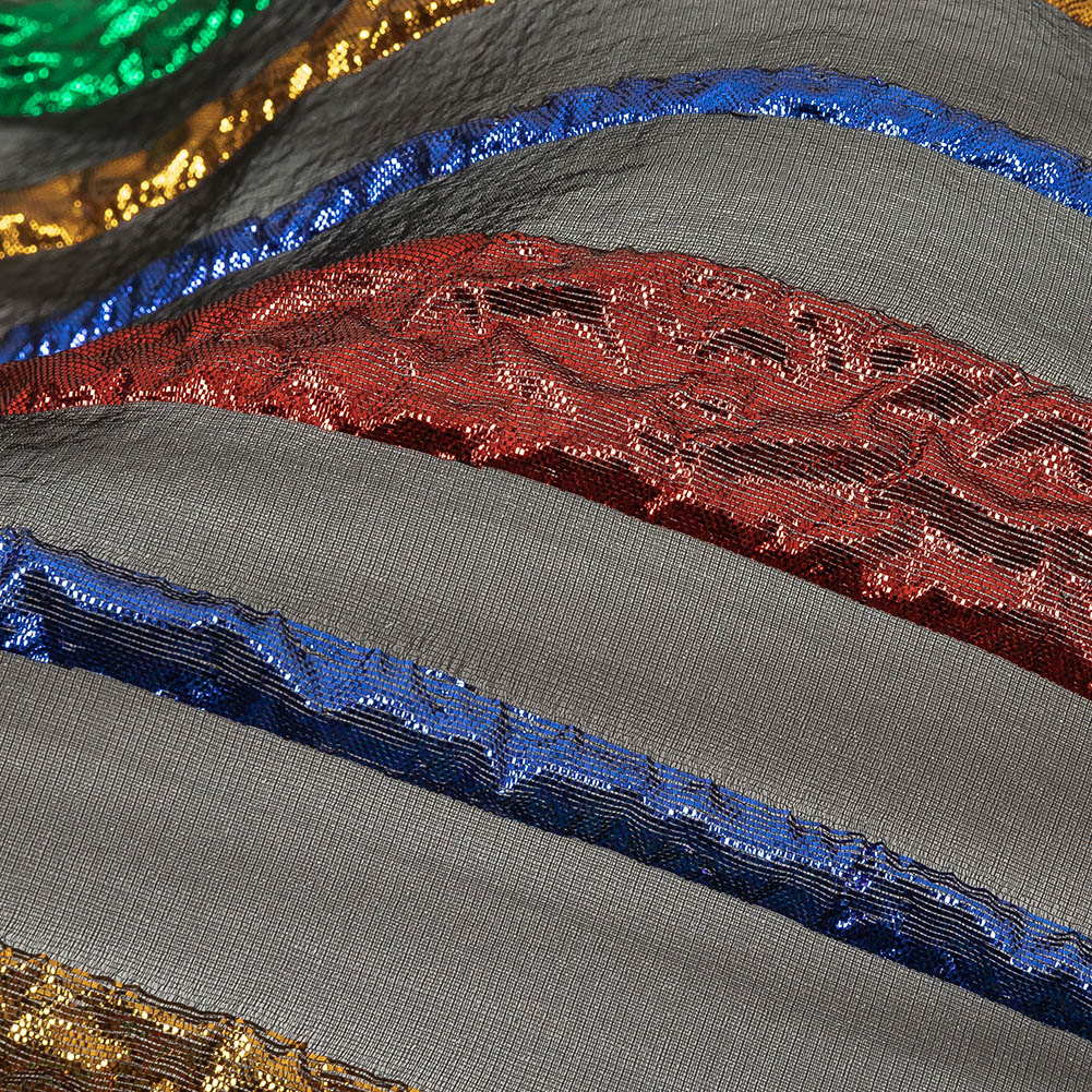 Metallic Primary Colors and Black Fading Lines Luxury Organza Brocade - Joann Fabrics