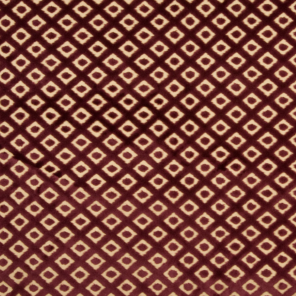 Eggplant/Beige Diamonds Velvet - Joann Fabrics