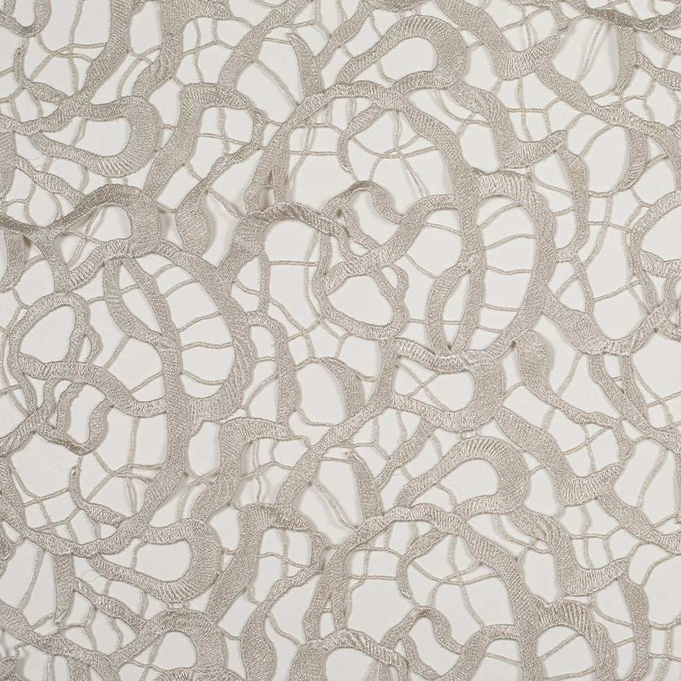 Guipure Lace - Metallic Silver Abstract - Joann Fabrics