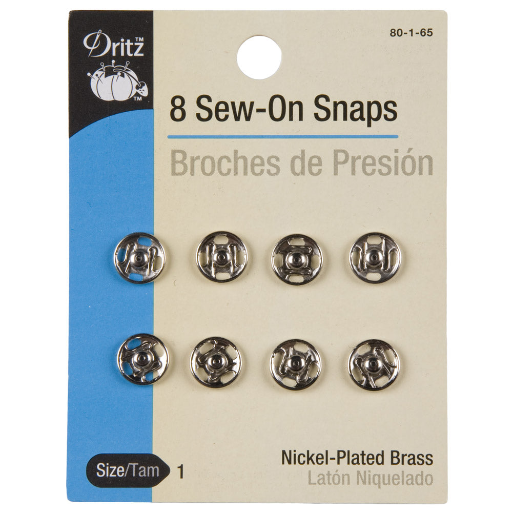 Dritz Nickel Sew On Snaps Size 1 - 8 ct - Joann Fabrics