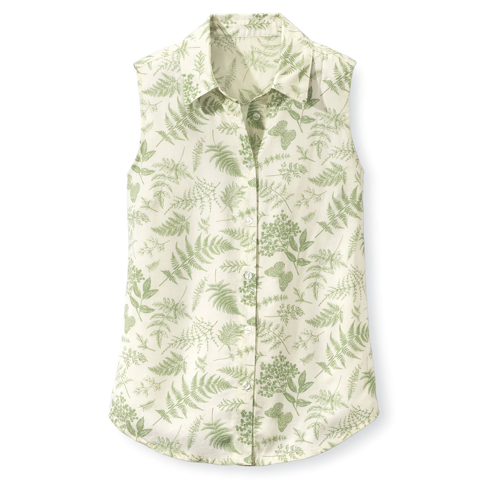 Fern-Print Sleeveless Top - Northstyle Catalog