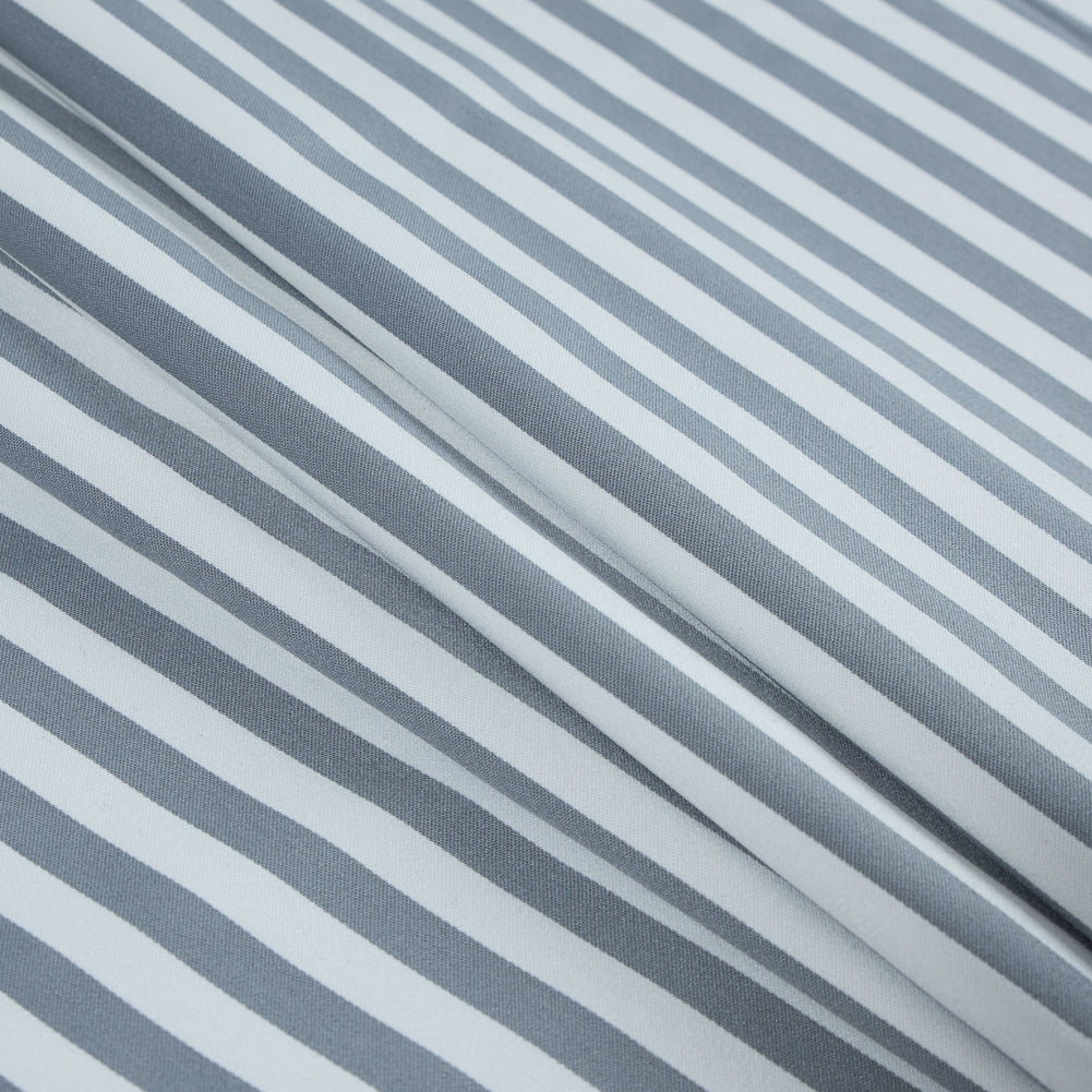 Wild Dove and White Bengal Striped Polyester Twill with Give - Joann Fabrics