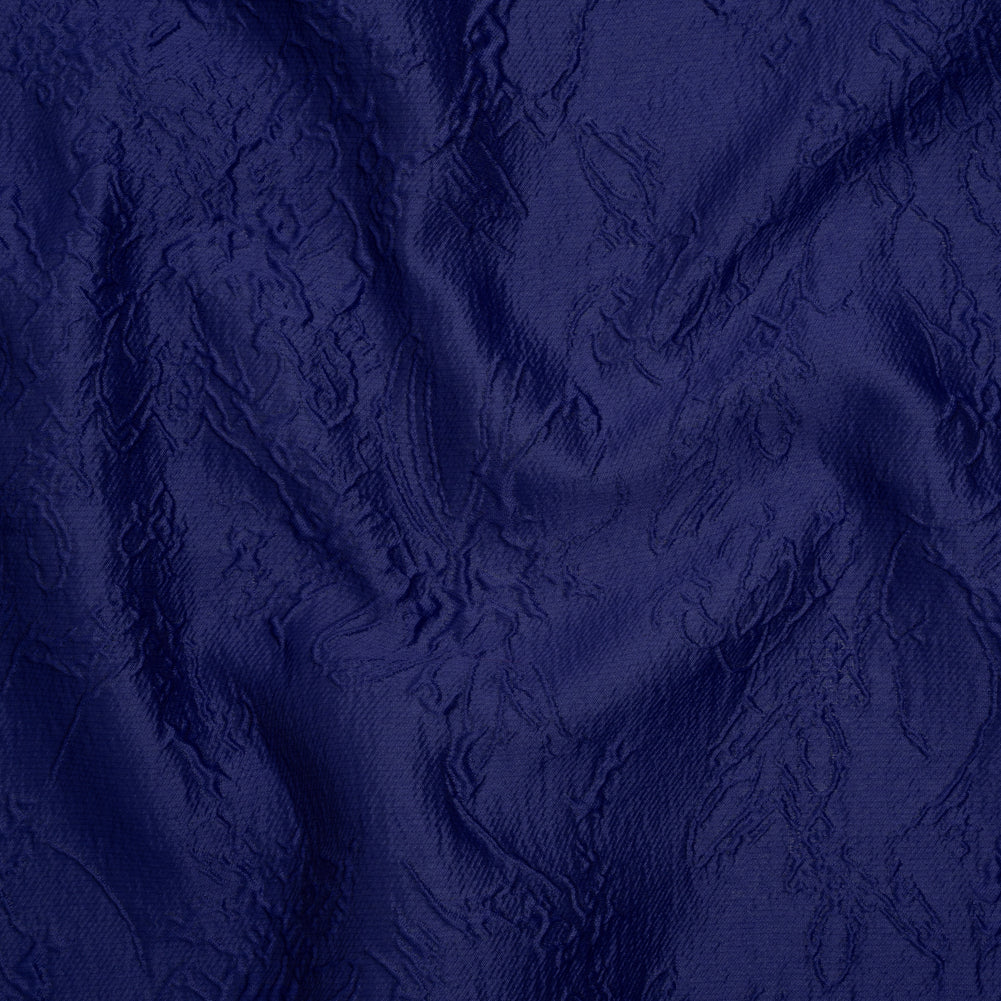 Polyester Brocade - Monochrome Bright Navy Floral Drawings - Joann Fabrics