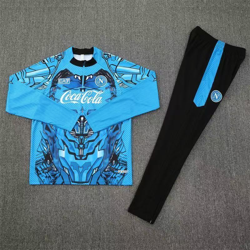 2025/2026 Napoli Half-Pull Training Suit Blue Football Shirt 1:1 Thai Quality Set