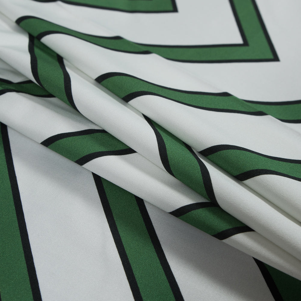 Stretch Cotton Sateen - Green Chevrons - Hele Zig-Zag Print - Mood Exclusive Aloha Collection - Joann Fabrics