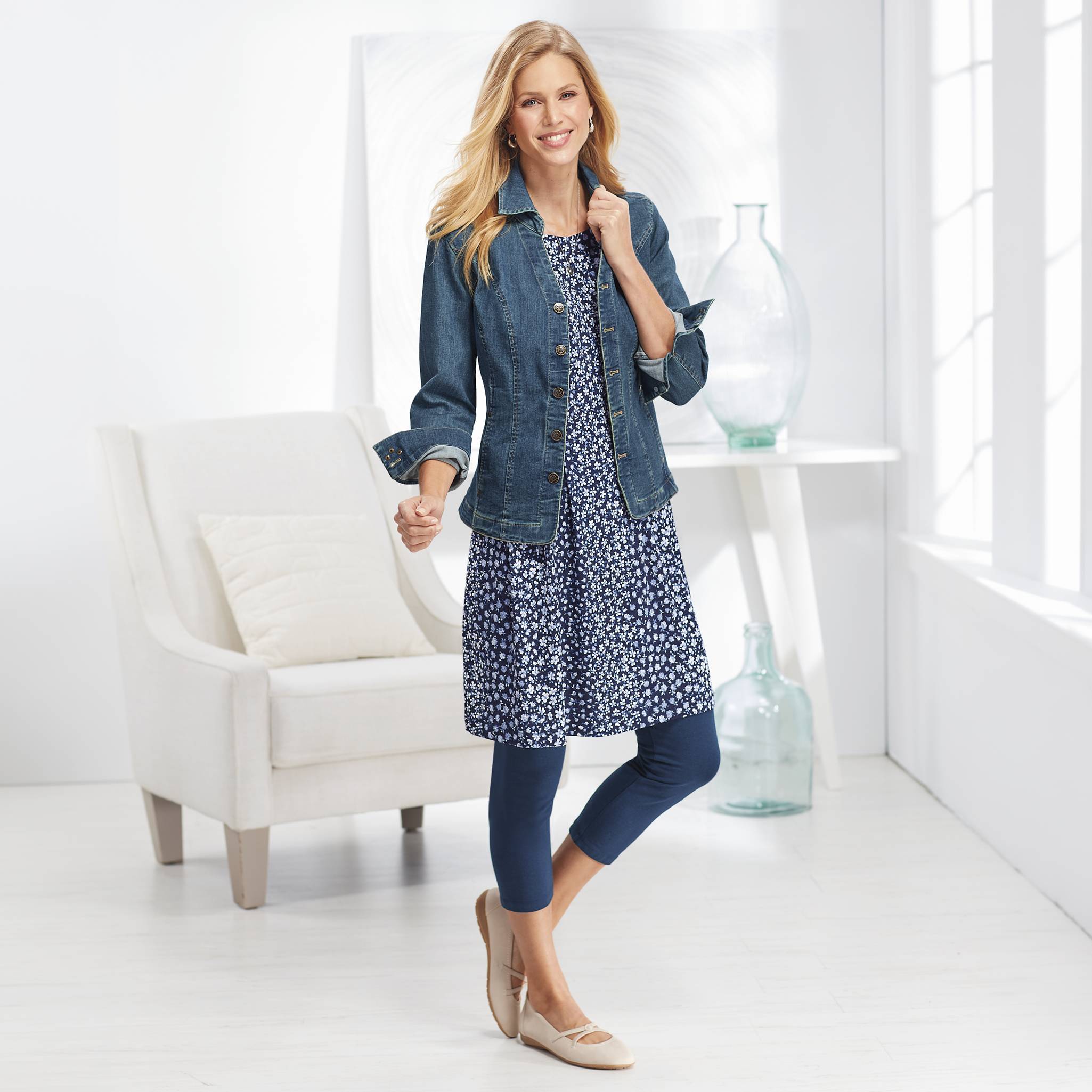 Capri Leggings, Elasticized Waist, Slimming Fit - Northstyle Catalog