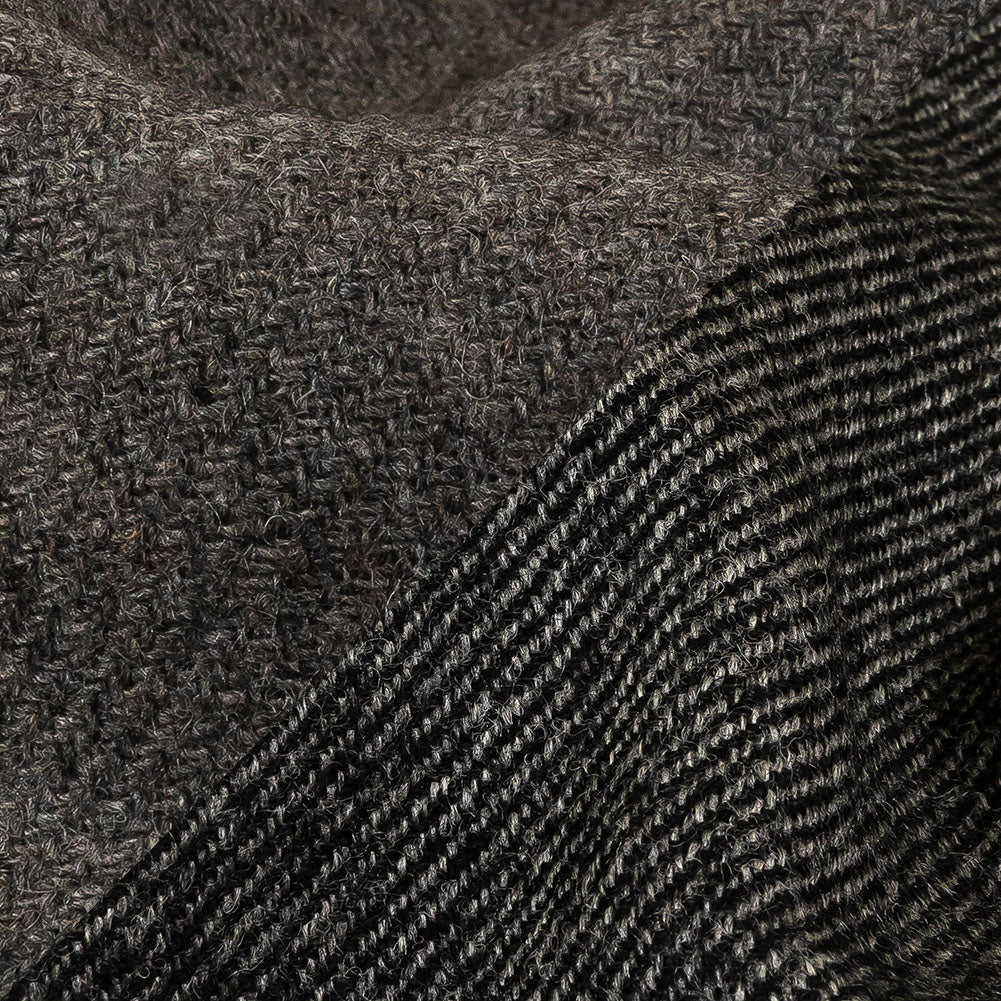 Black and Gray Diagonal Stripes Blended Wool Twill Double Cloth Coating - Joann Fabrics