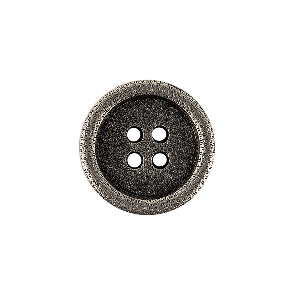 Italian Carbon Silver Shallow Plate 4-Hole Metal Look Coat Button - 32L/20mm - Joann Fabrics