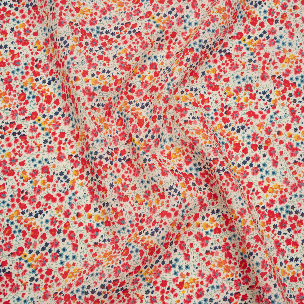 Liberty Fabrics Tana Lawn® - Phoebe Pink - Red, Pink and Blue Little Flowers - Joann Fabrics