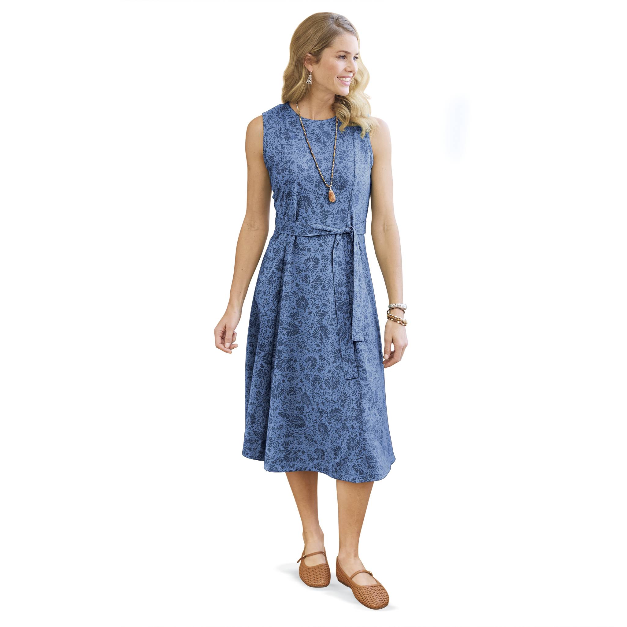Tonal Floral Knit Dress - Northstyle Catalog