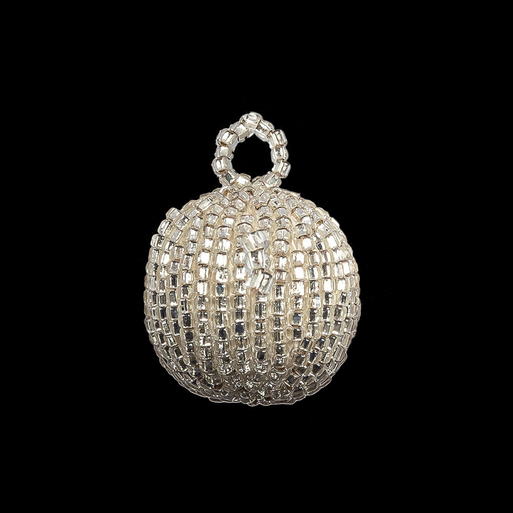 Vintage Silver-Lined Chop Beaded Tassel Applique - 0.875