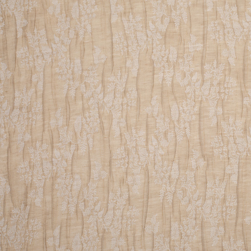 Candid Ginger and Pristine White Polyester Crinkled Jacquard - Joann Fabrics