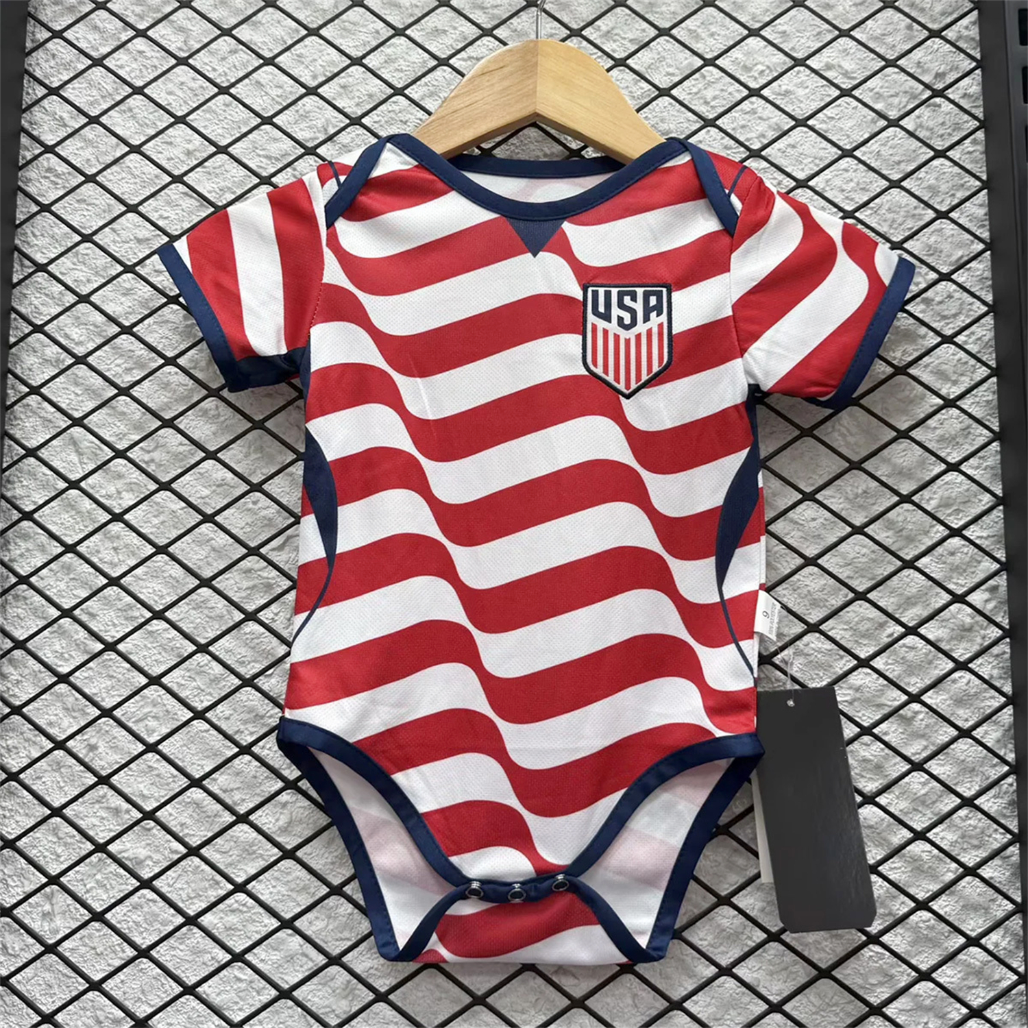 【Stripes on Both Sides】United States USA 2026 Home Baby Crawling Suit - UnitedFutballJersey