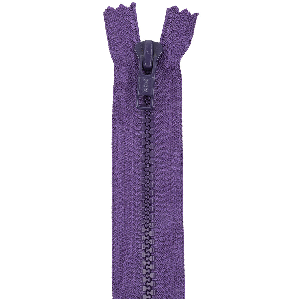 YKK Royal Purple Molded Plastic Closed Bottom Zipper with Metal Pull - 32