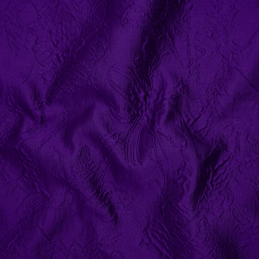 Polyester Brocade - Monochrome Purple Floral Drawings - Joann Fabrics