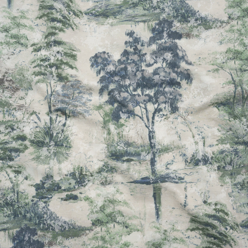 Drapery Jacquard Print - Denim Dreamy Trees - British Imported - Joann Fabrics