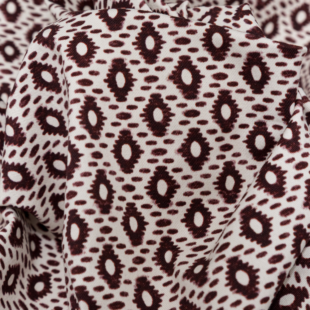 Whisper White and Decadent Chocolate Geometric Printed Stretch Cotton Twill - Joann Fabrics