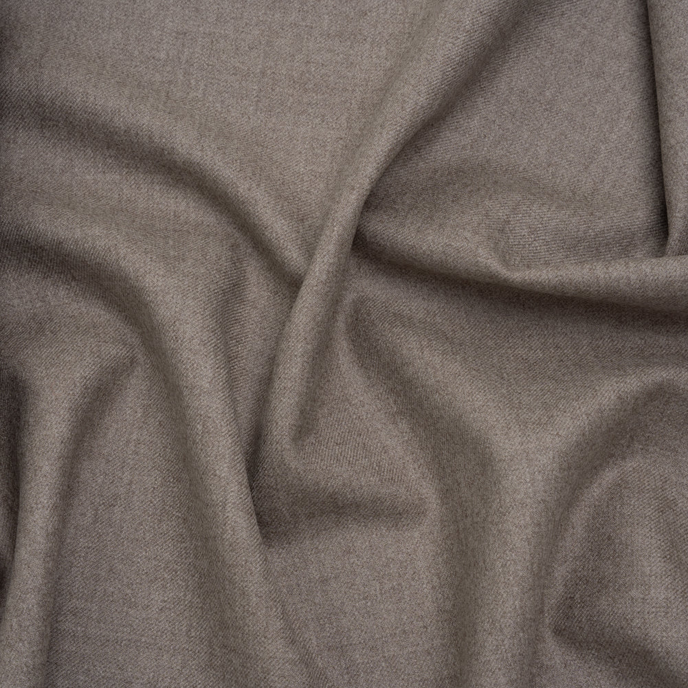 Brushed Virgin Wool Twill Made in Italy - Heathered Greige - Joann Fabrics
