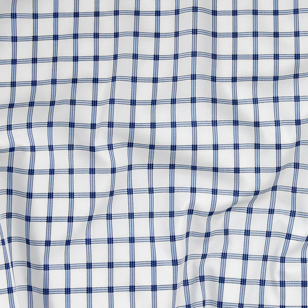 Premium Blue and White Checkered Dobby Cotton Shirting - Joann Fabrics