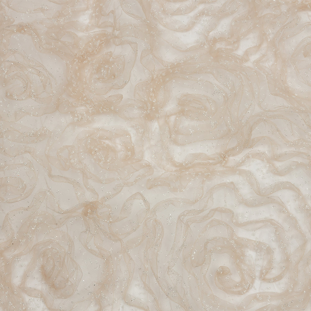 3D Fabric Roses Glitter Tulle - Champagne - Joann Fabrics