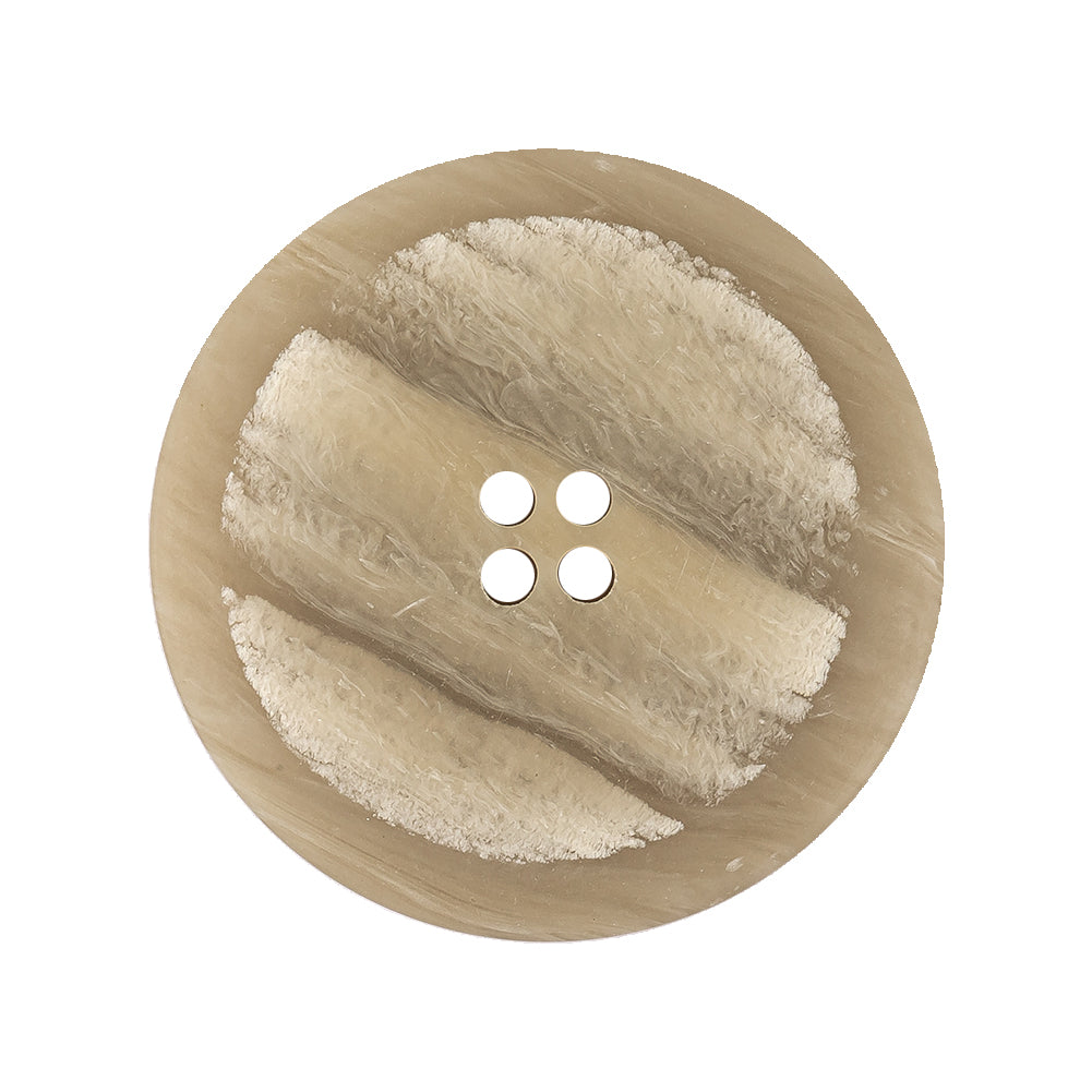 Pistachio Shell and Light Gray Striated Narrow Rim 4-Hole Button - 44L/28mm - Joann Fabrics