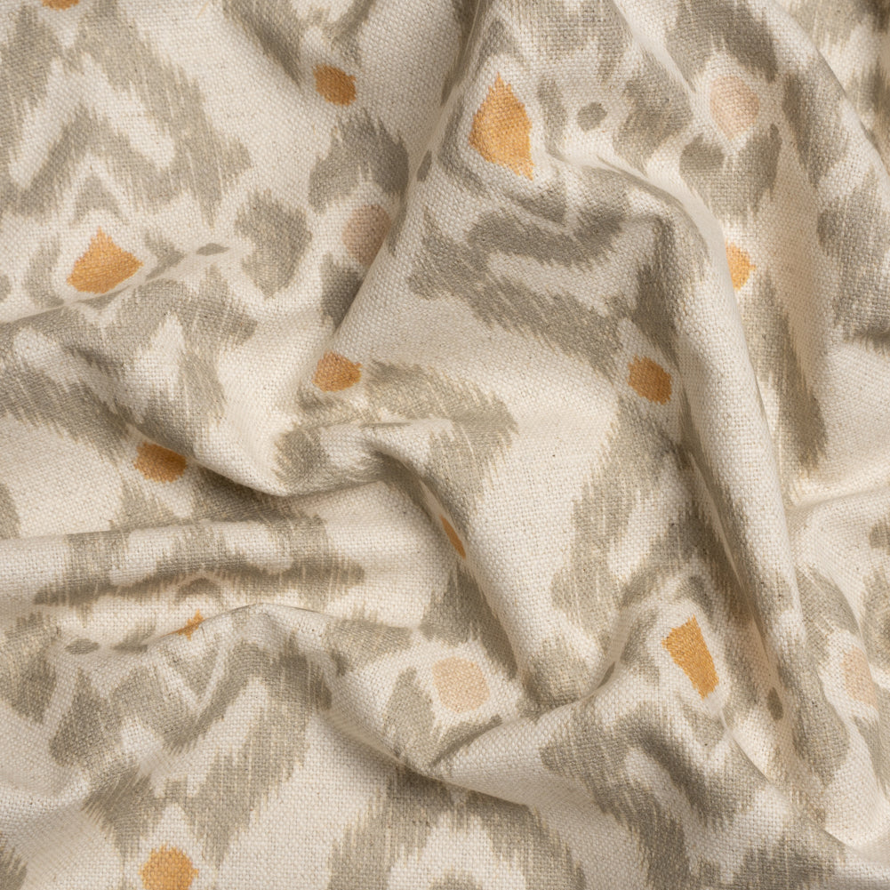Cotton and Linen Canvas Print - Terracotta Ikat Geometries - British Imported - Joann Fabrics