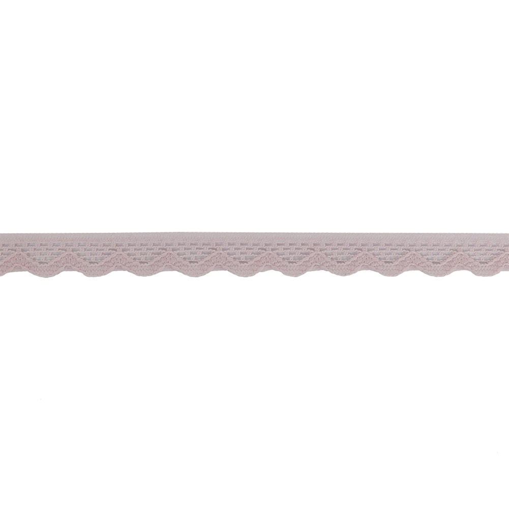 Primrose Pink Scalloped Edge Lace Geometric Trimming - 0.5
